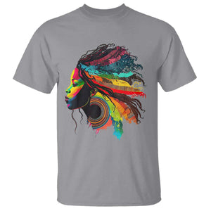 Proud Afro Roots T Shirt Rainbow Dashiki African Tribal Woman Natural Hair