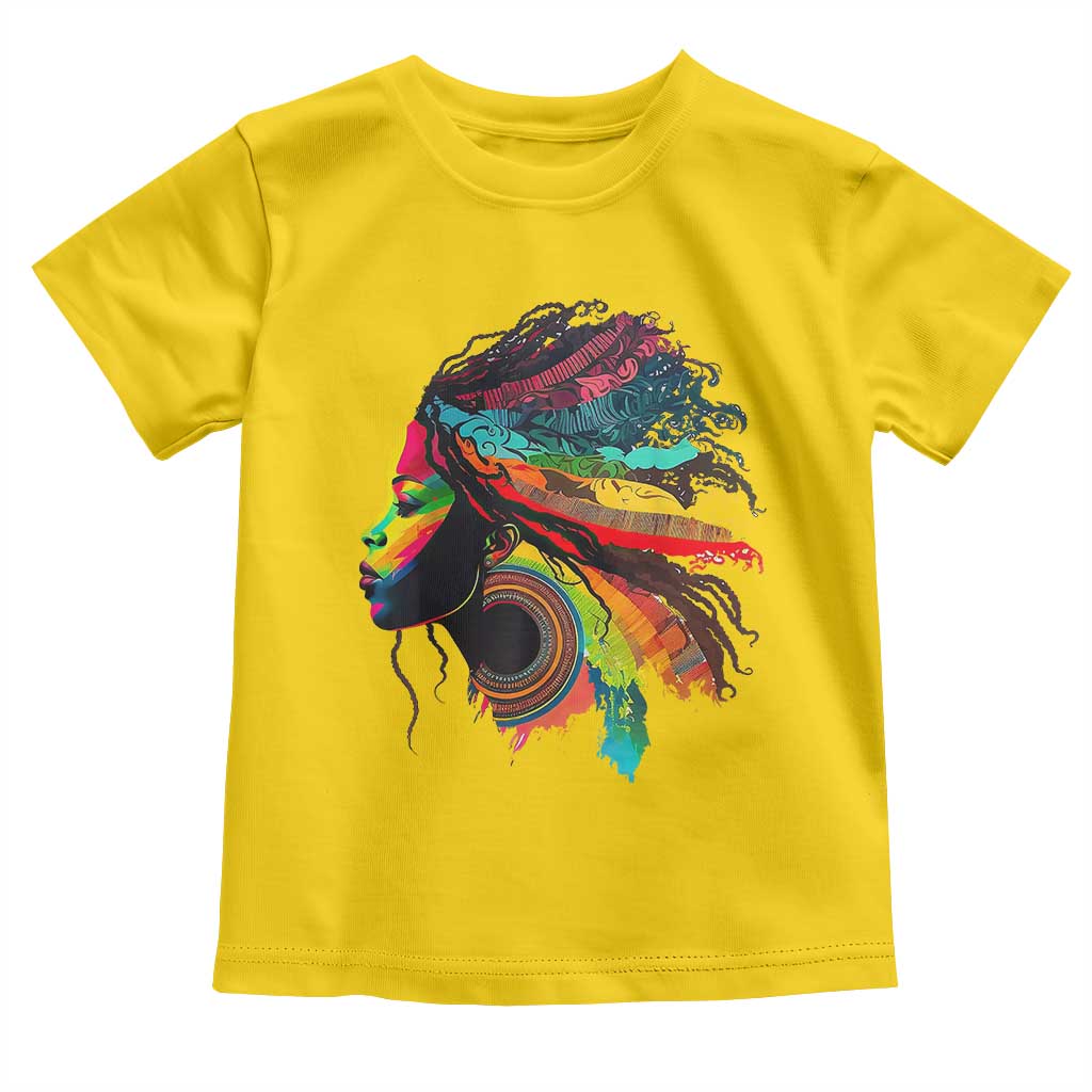 Proud Afro Roots Toddler T Shirt Rainbow Dashiki African Tribal Woman Natural Hair