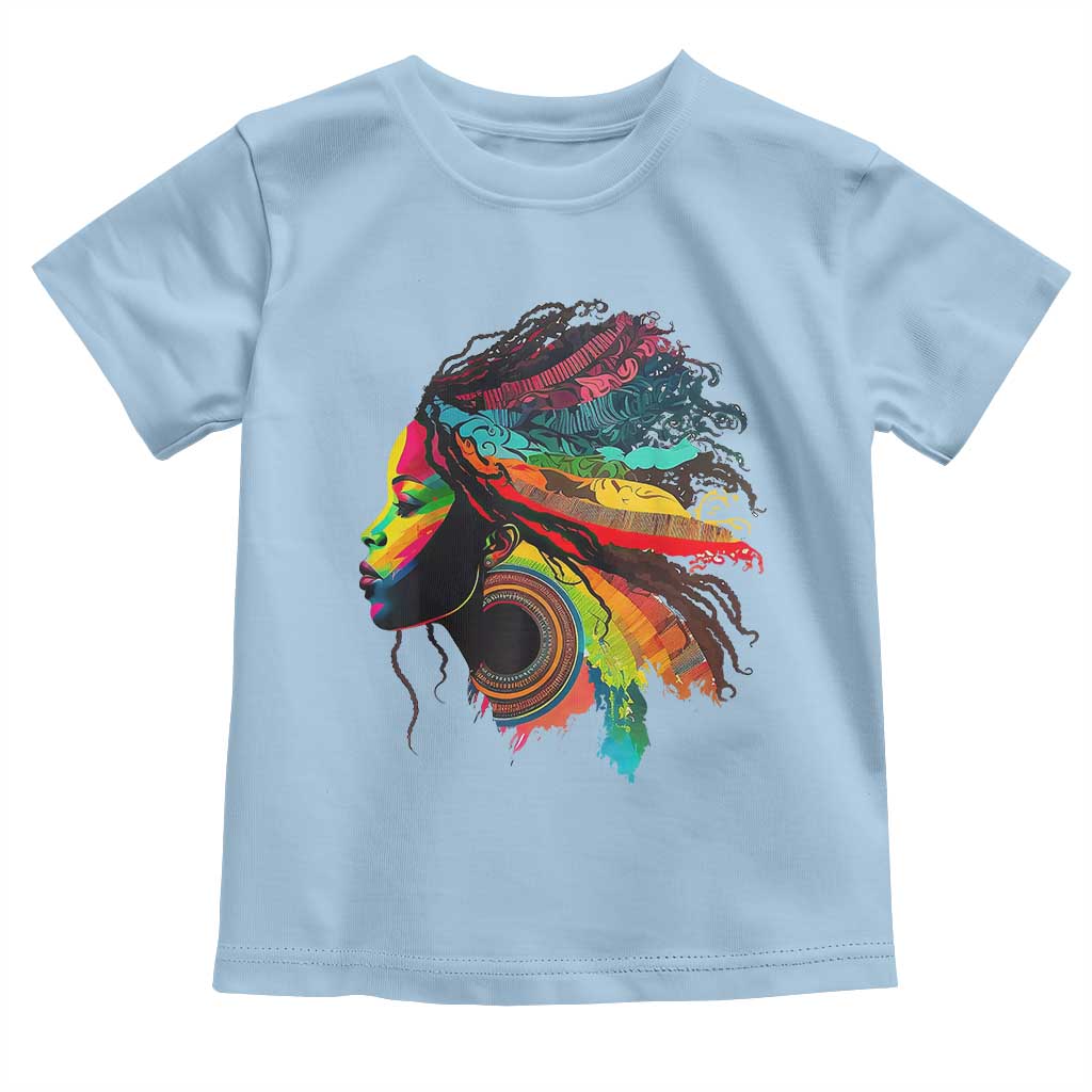 Proud Afro Roots Toddler T Shirt Rainbow Dashiki African Tribal Woman Natural Hair