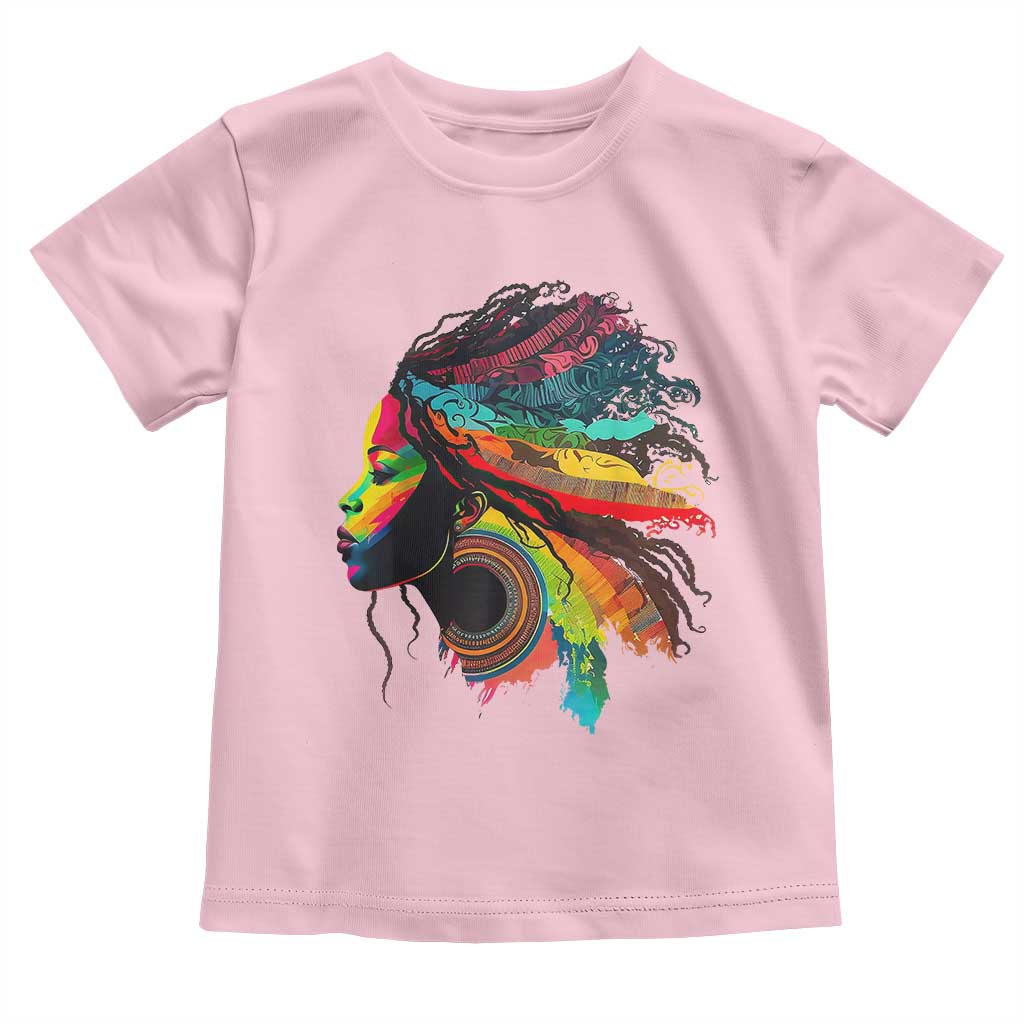 Proud Afro Roots Toddler T Shirt Rainbow Dashiki African Tribal Woman Natural Hair
