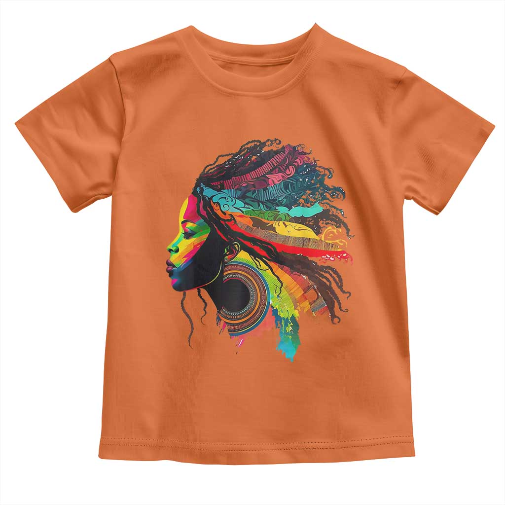 Proud Afro Roots Toddler T Shirt Rainbow Dashiki African Tribal Woman Natural Hair