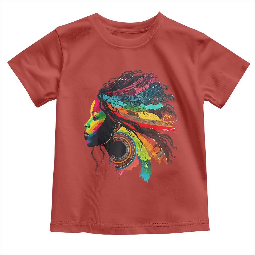 Proud Afro Roots Toddler T Shirt Rainbow Dashiki African Tribal Woman Natural Hair