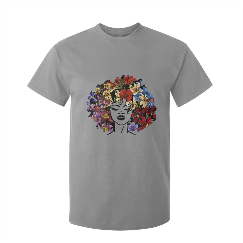 Black History T Shirt For Kid For Women Afro Flower Hair Juneteenth
