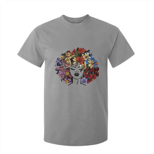 Black History T Shirt For Kid For Women Afro Flower Hair Juneteenth