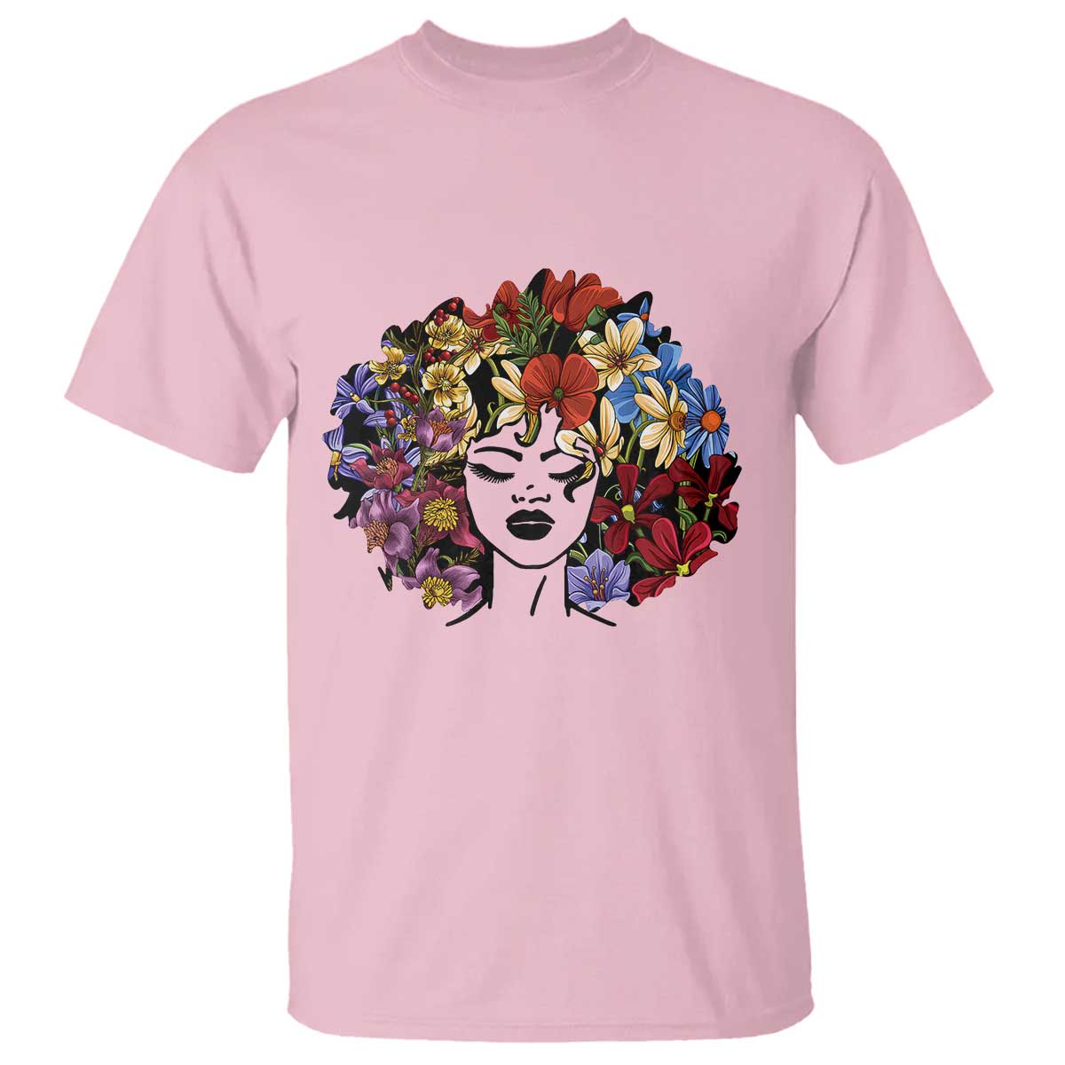 Black History T Shirt For Women Afro Flower Hair Juneteenth