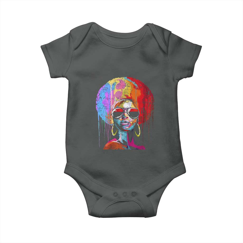 Afro Woman Baby Onesie Black Queen Melanin Dripping Juneteenth