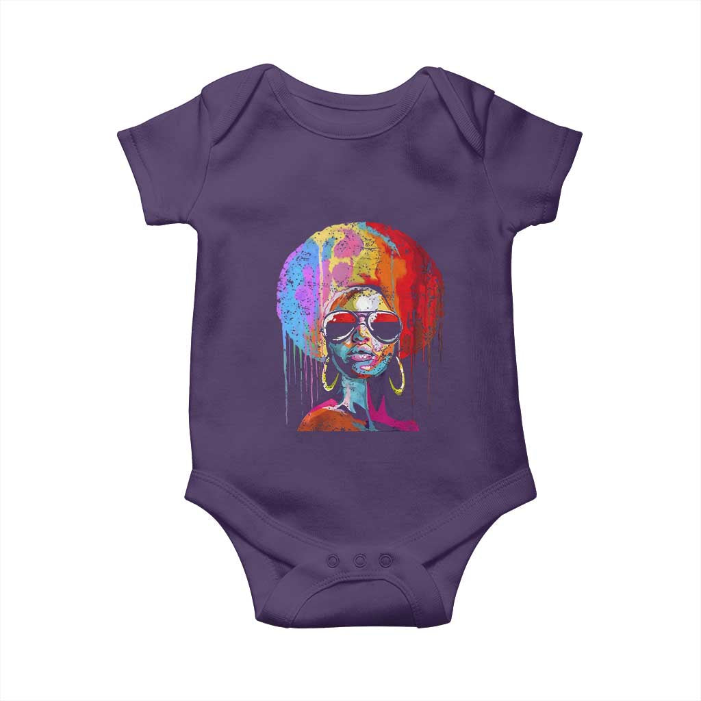 Afro Woman Baby Onesie Black Queen Melanin Dripping Juneteenth
