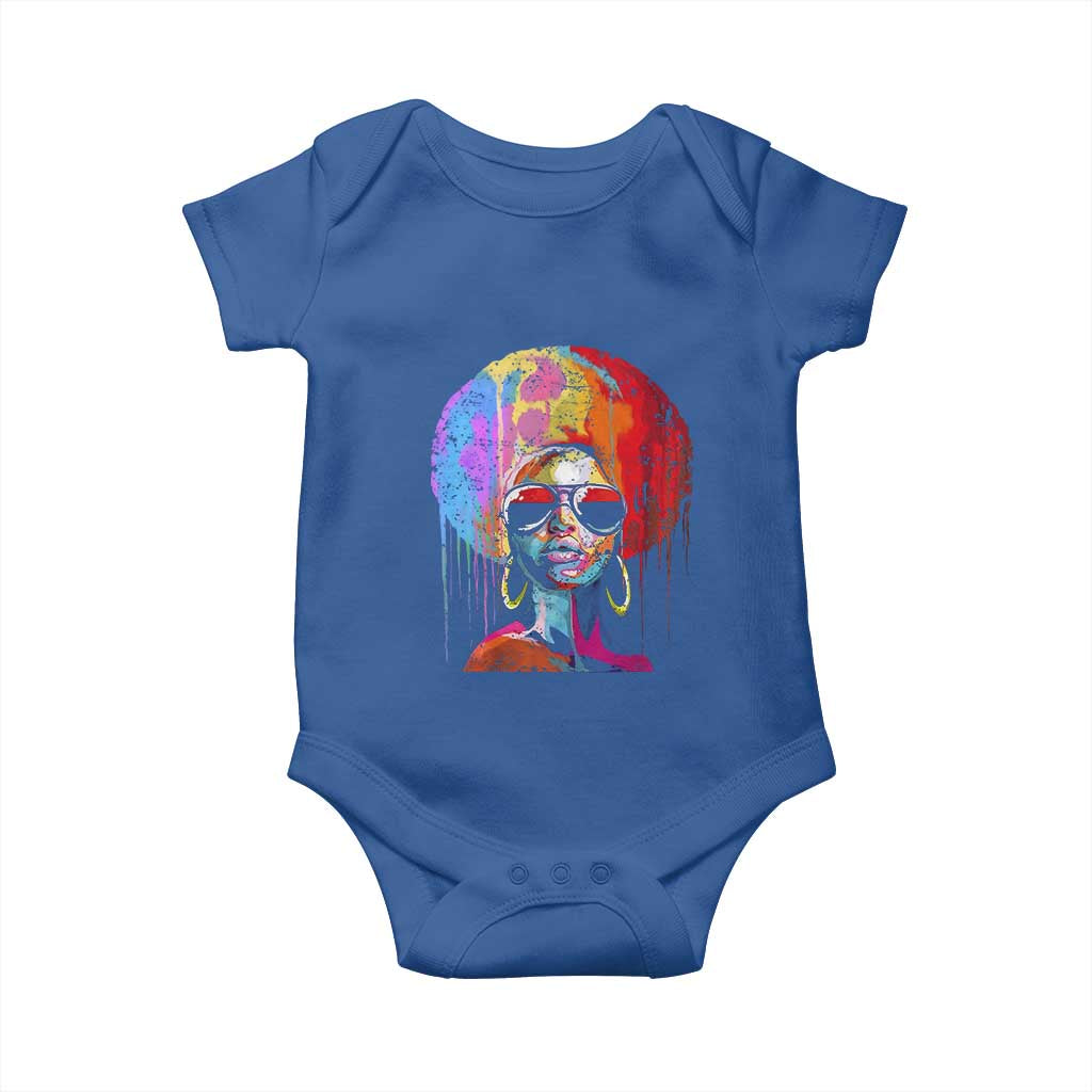 Afro Woman Baby Onesie Black Queen Melanin Dripping Juneteenth