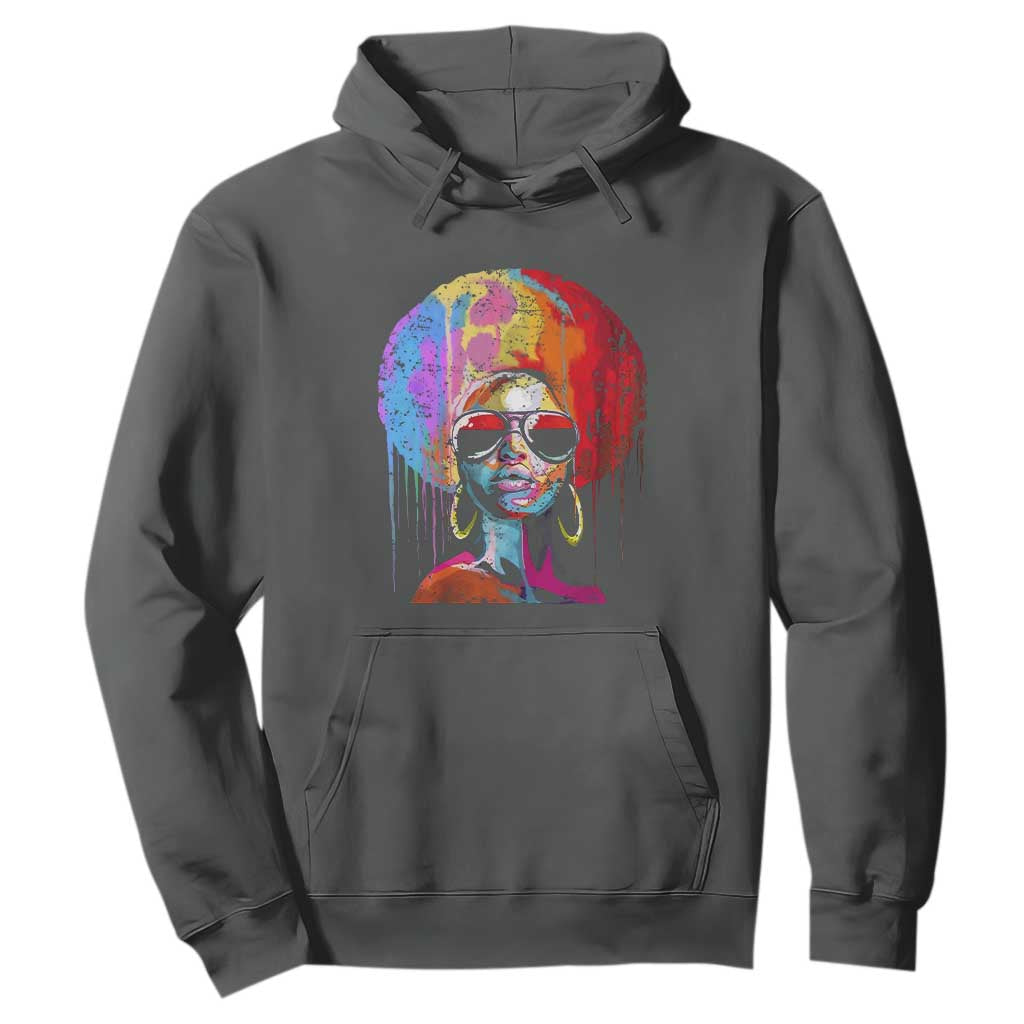 Afro Woman Hoodie Black Queen Melanin Dripping Juneteenth
