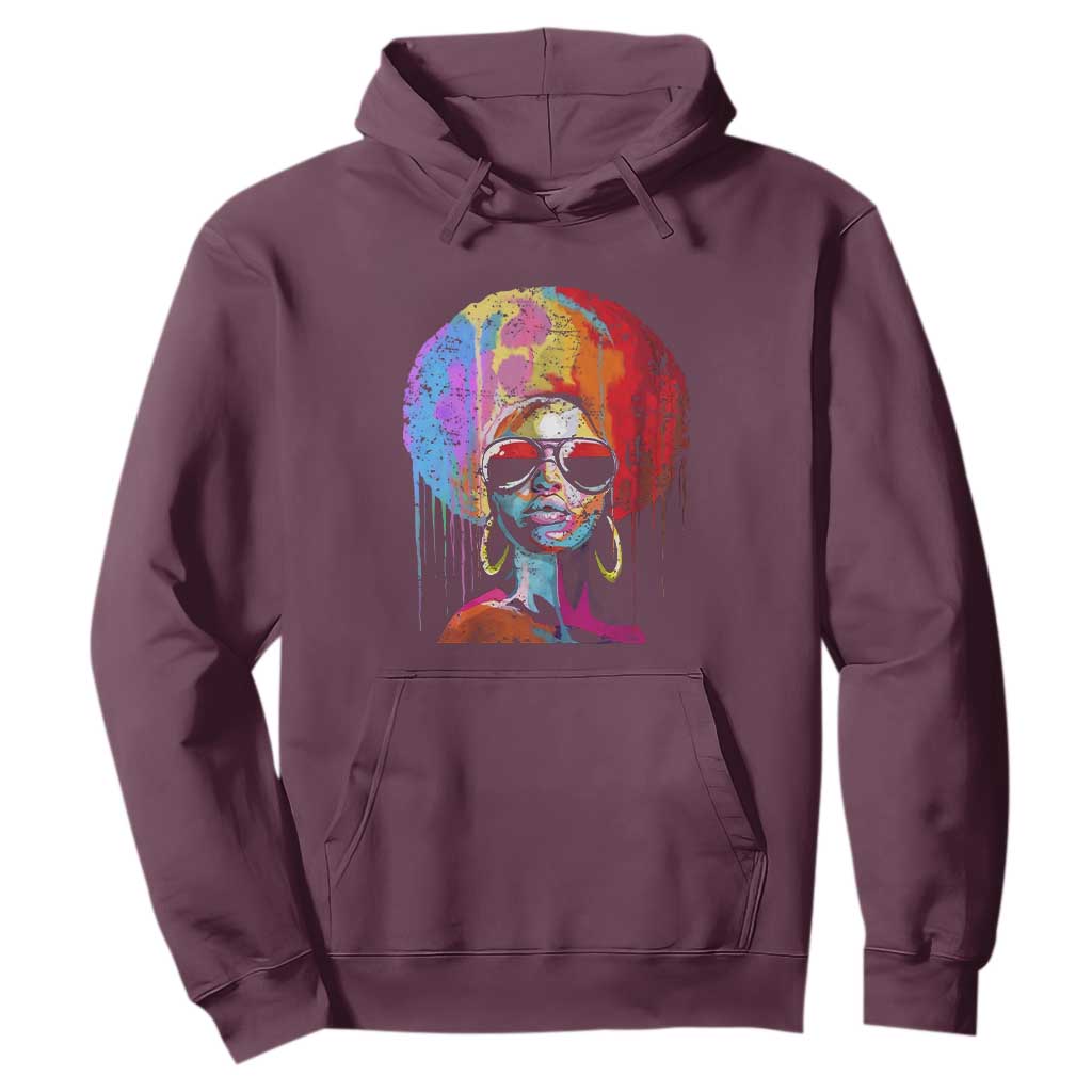Afro Woman Hoodie Black Queen Melanin Dripping Juneteenth