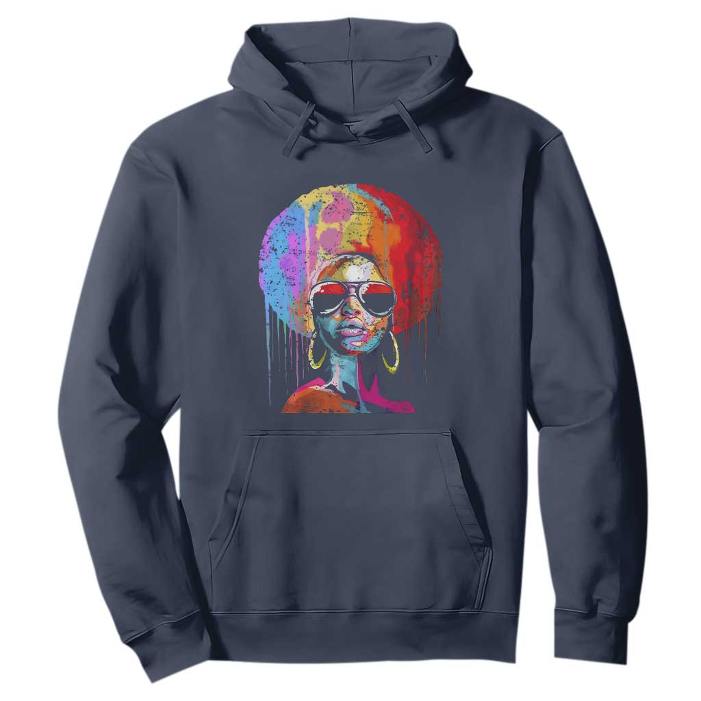 Afro Woman Hoodie Black Queen Melanin Dripping Juneteenth