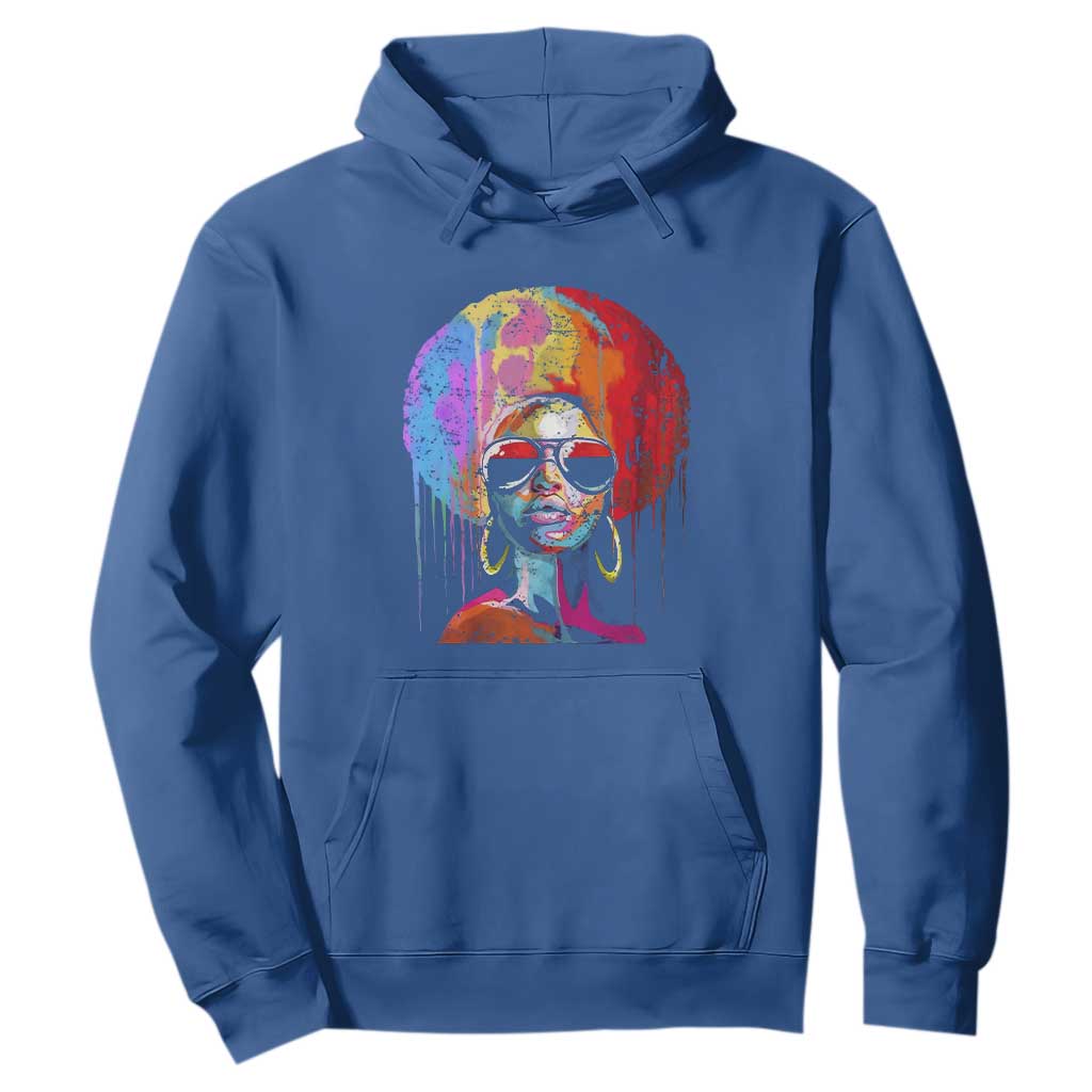 Afro Woman Hoodie Black Queen Melanin Dripping Juneteenth