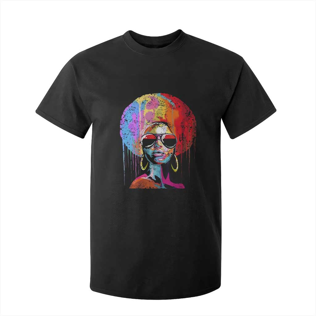 Afro Woman T Shirt For Kid Black Queen Melanin Dripping Juneteenth