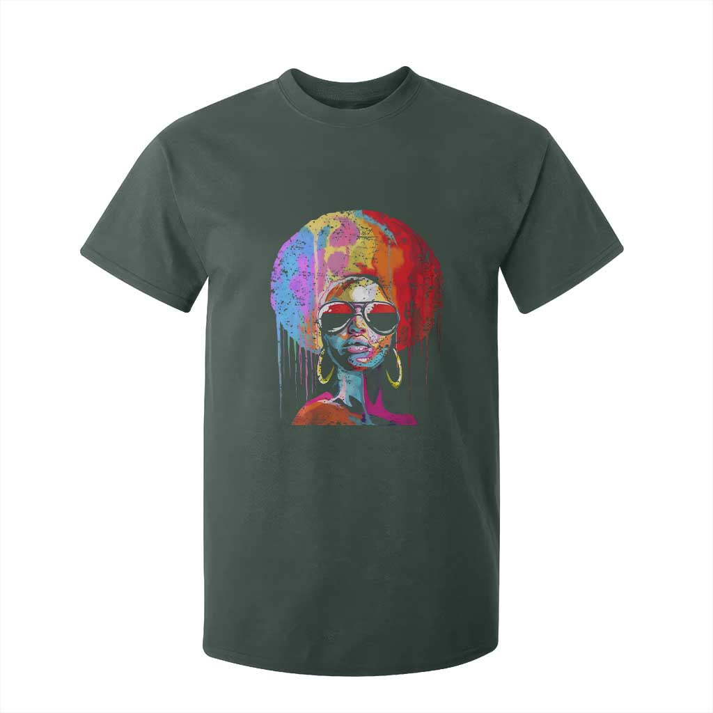 Afro Woman T Shirt For Kid Black Queen Melanin Dripping Juneteenth