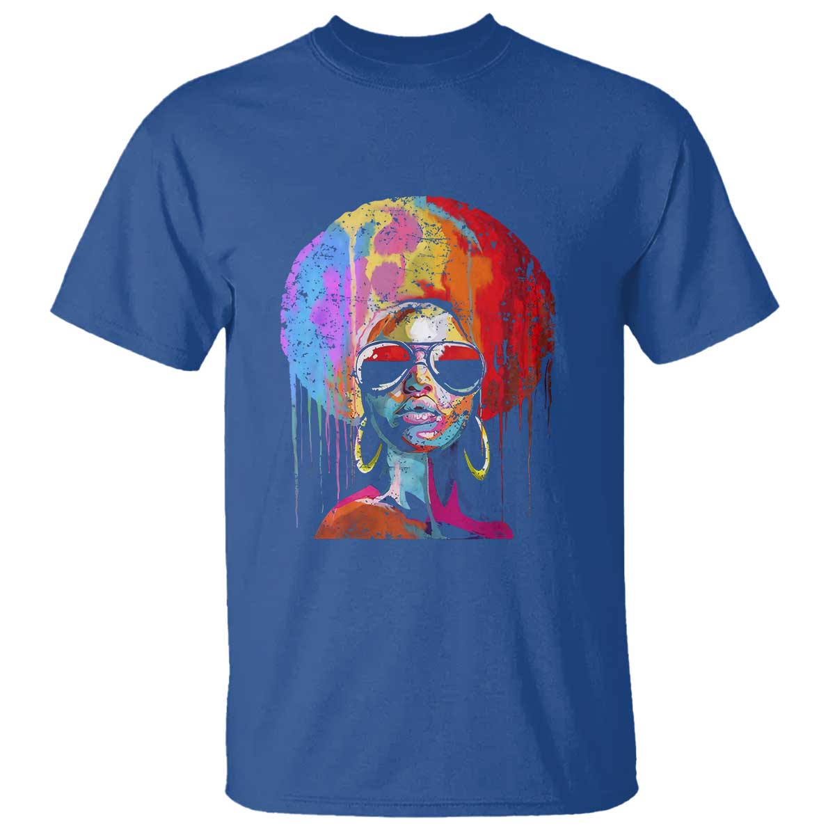 Afro Woman T Shirt Black Queen Melanin Dripping Juneteenth