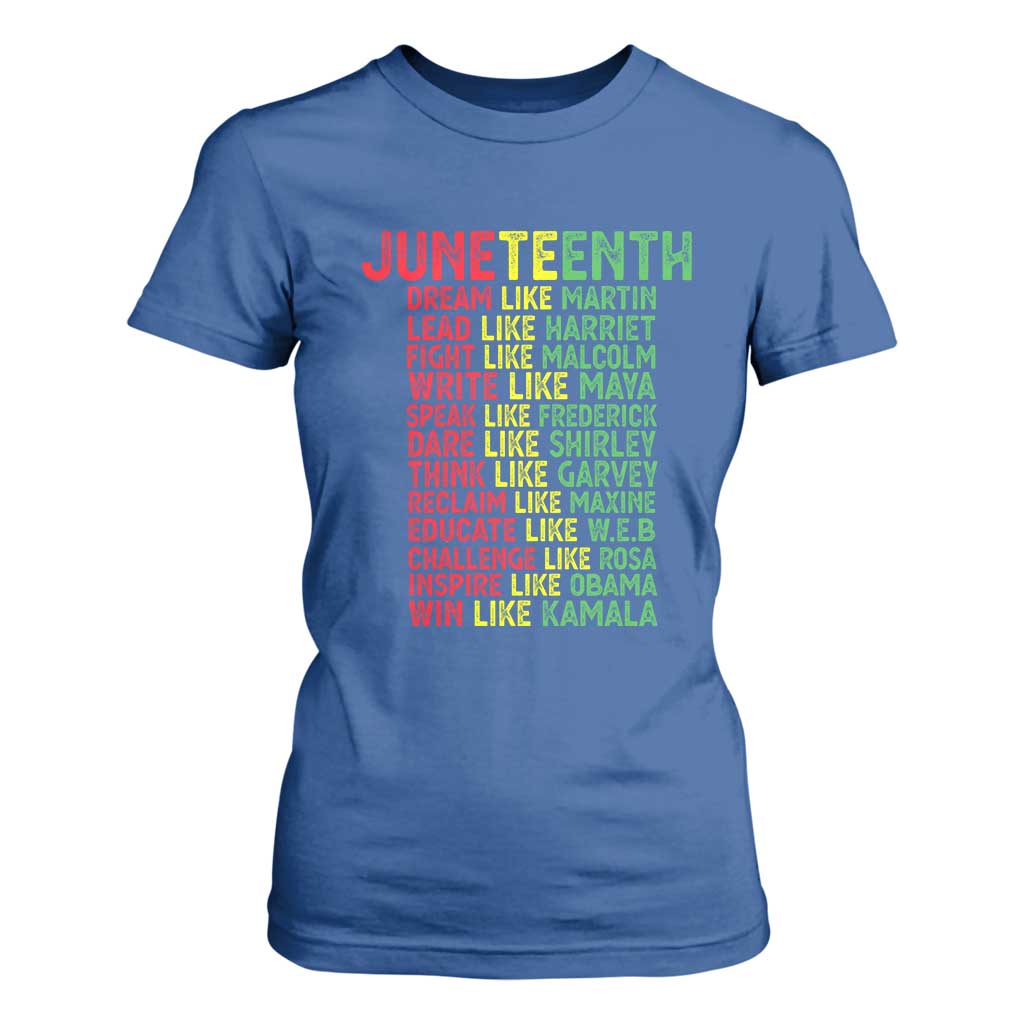 Happy Juneteenth T Shirt For Women Dream Like Leaders