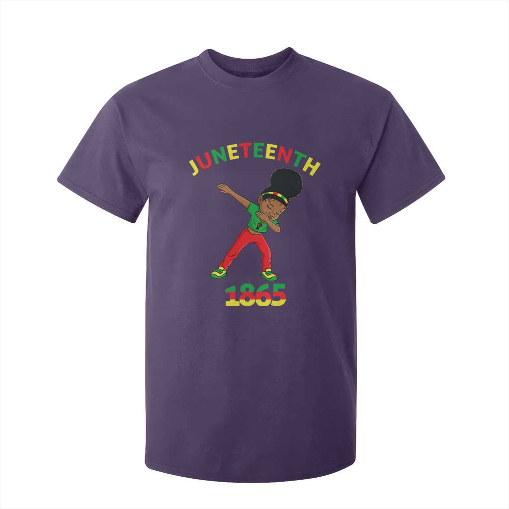 Funny Black History T Shirt For Kid Dabbing Black Princess Juneteenth 1865