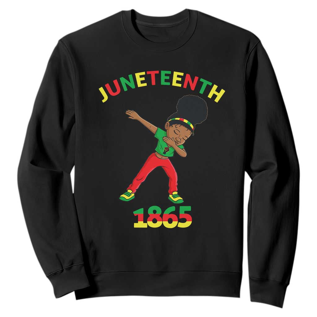 Funny Black History Sweatshirt Dabbing Black Princess Juneteenth 1865
