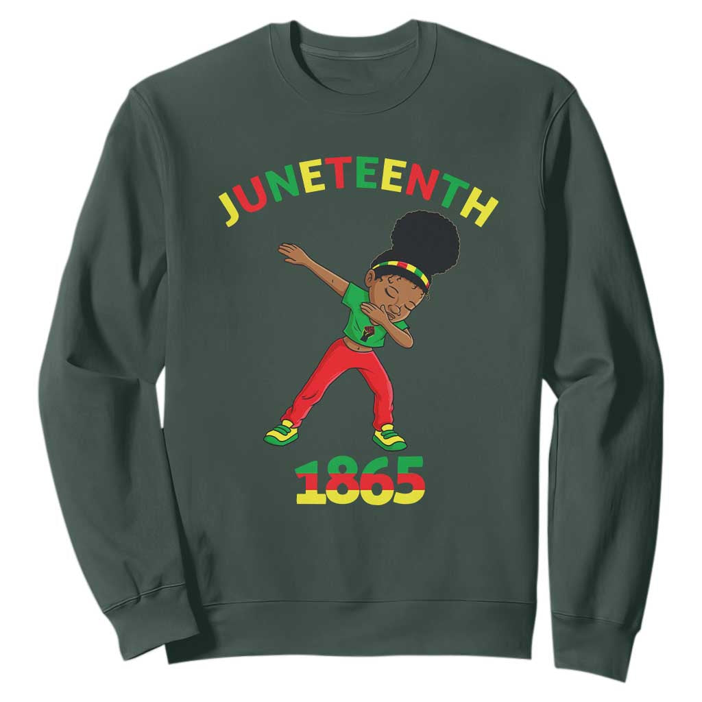 Funny Black History Sweatshirt Dabbing Black Princess Juneteenth 1865