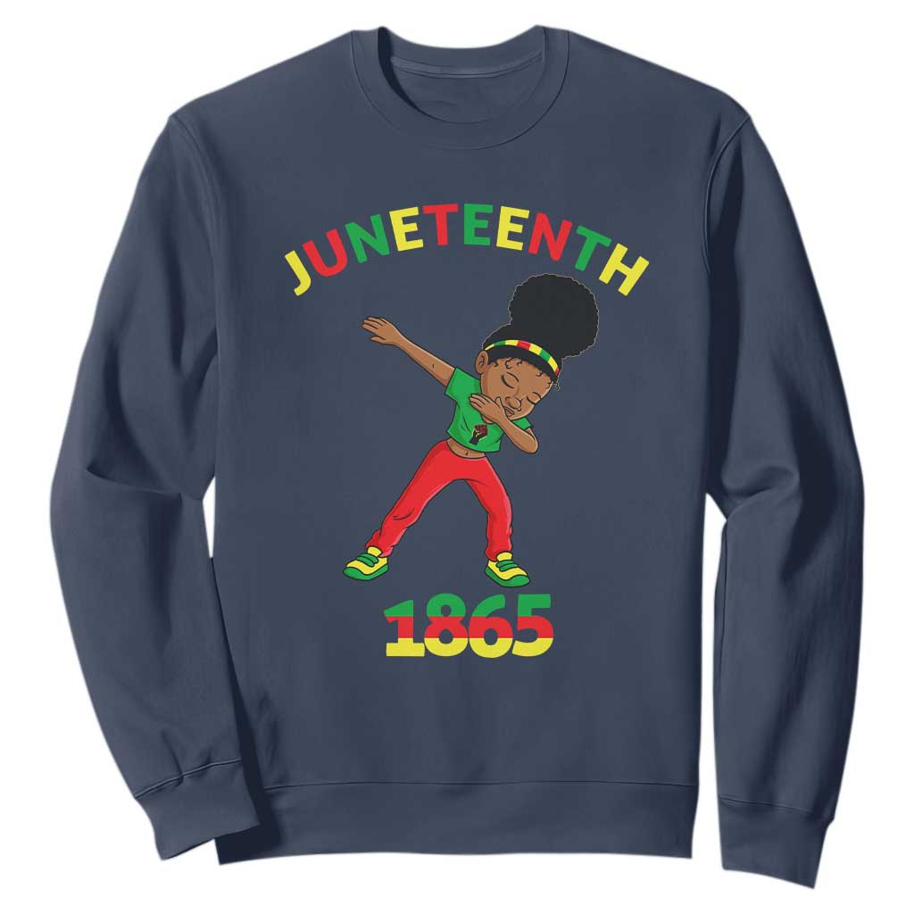 Funny Black History Sweatshirt Dabbing Black Princess Juneteenth 1865