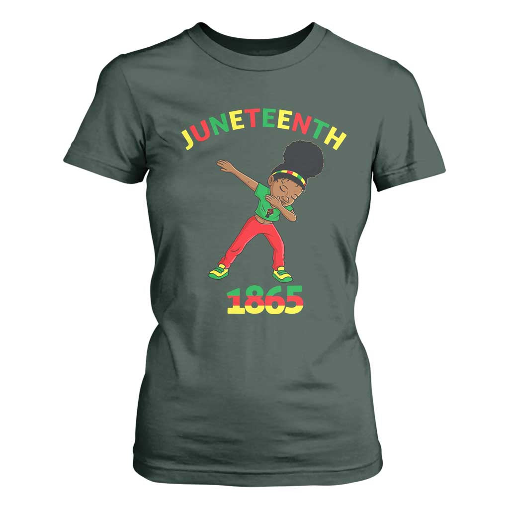 Funny Black History T Shirt For Women Dabbing Black Princess Juneteenth 1865