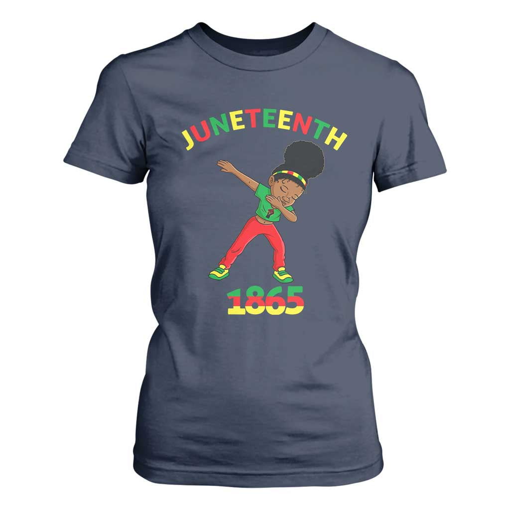 Funny Black History T Shirt For Women Dabbing Black Princess Juneteenth 1865
