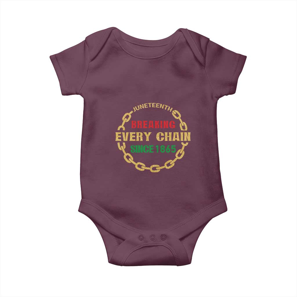 Juneteenth 1865 Baby Onesie Breaking Every Chain Black Freedom June 19th