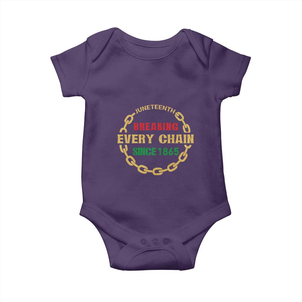 Juneteenth 1865 Baby Onesie Breaking Every Chain Black Freedom June 19th