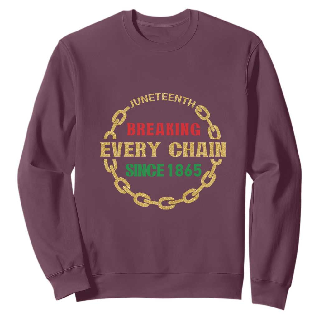 Juneteenth 1865 Sweatshirt Breaking Every Chain Black Freedom June 19th