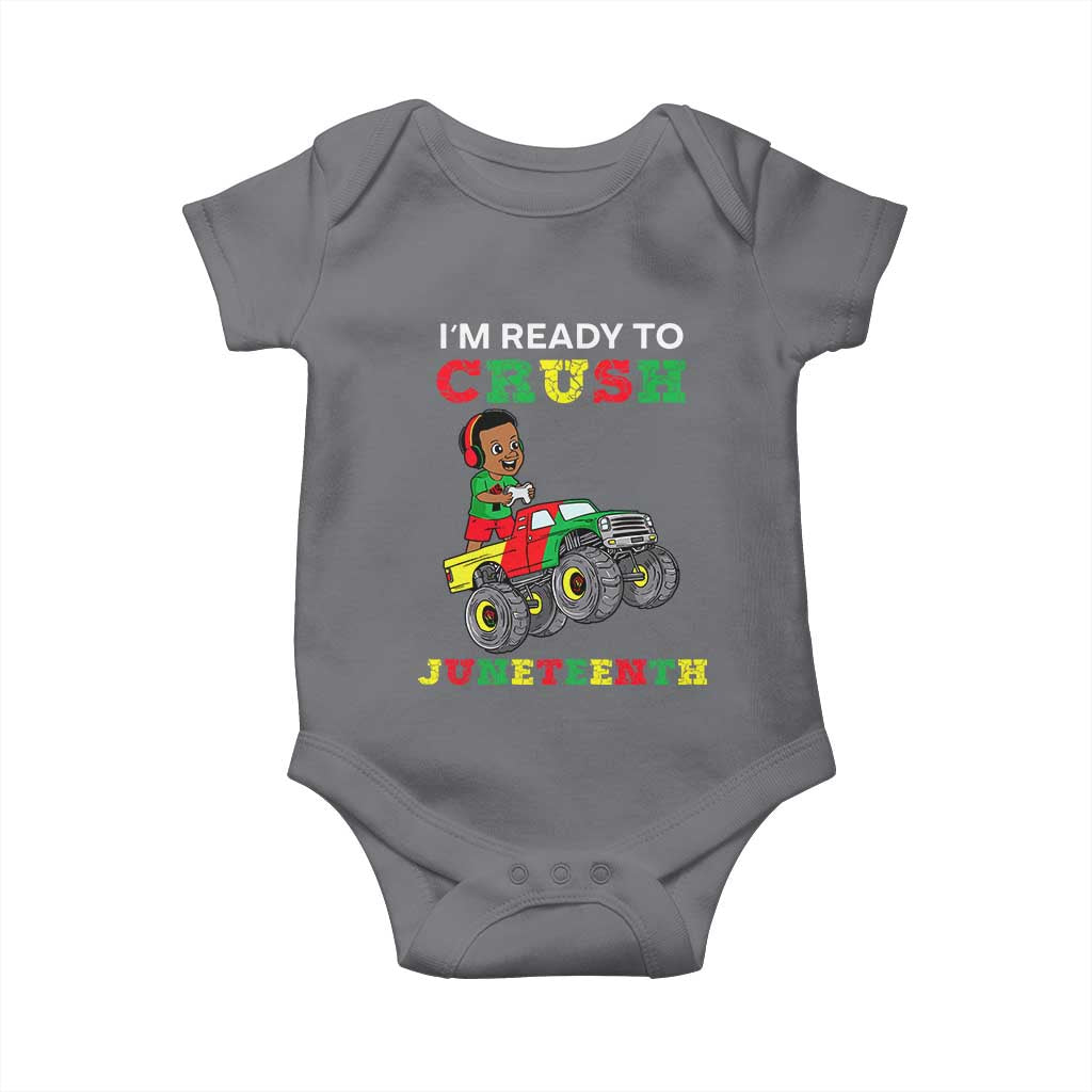Black Boy Gamer Baby Onesie I'm Ready To Crush Juneteenth for Boys Toddler