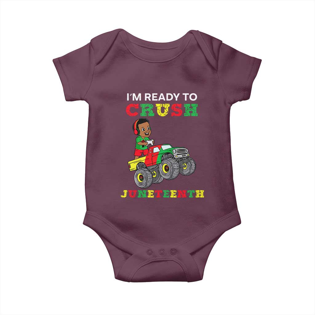 Black Boy Gamer Baby Onesie I'm Ready To Crush Juneteenth for Boys Toddler