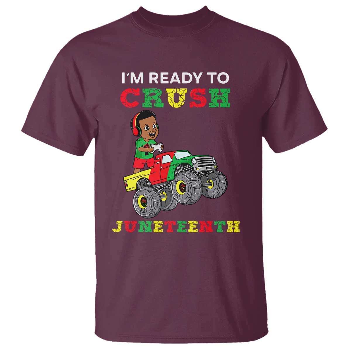 Black Boy Gamer T Shirt I'm Ready To Crush Juneteenth for Boys Toddler