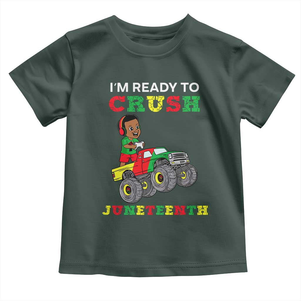 Black Boy Gamer Toddler T Shirt I'm Ready To Crush Juneteenth for Boys Toddler