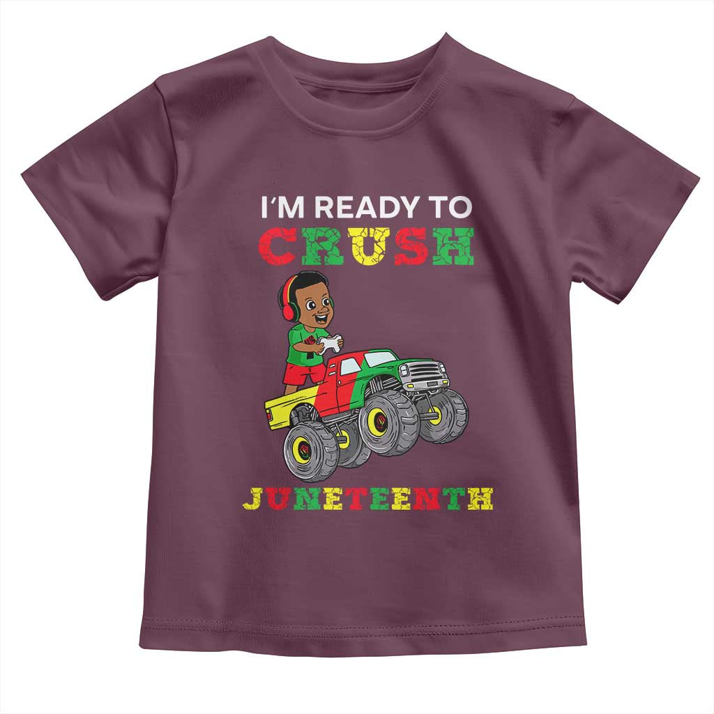 Black Boy Gamer Toddler T Shirt I'm Ready To Crush Juneteenth for Boys Toddler