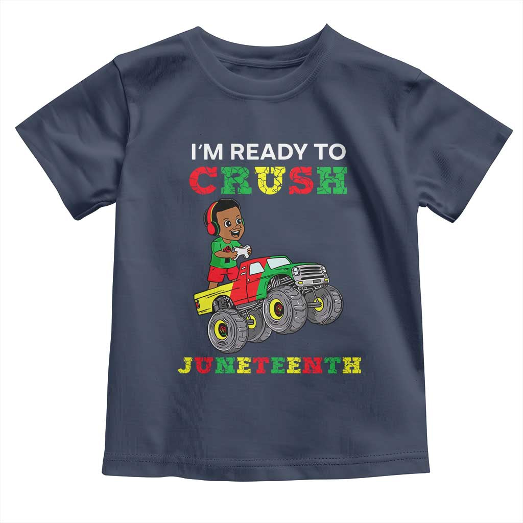 Black Boy Gamer Toddler T Shirt I'm Ready To Crush Juneteenth for Boys Toddler