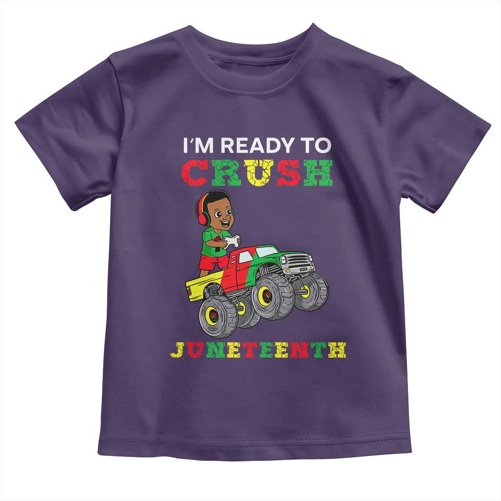 Black Boy Gamer Toddler T Shirt I'm Ready To Crush Juneteenth for Boys Toddler