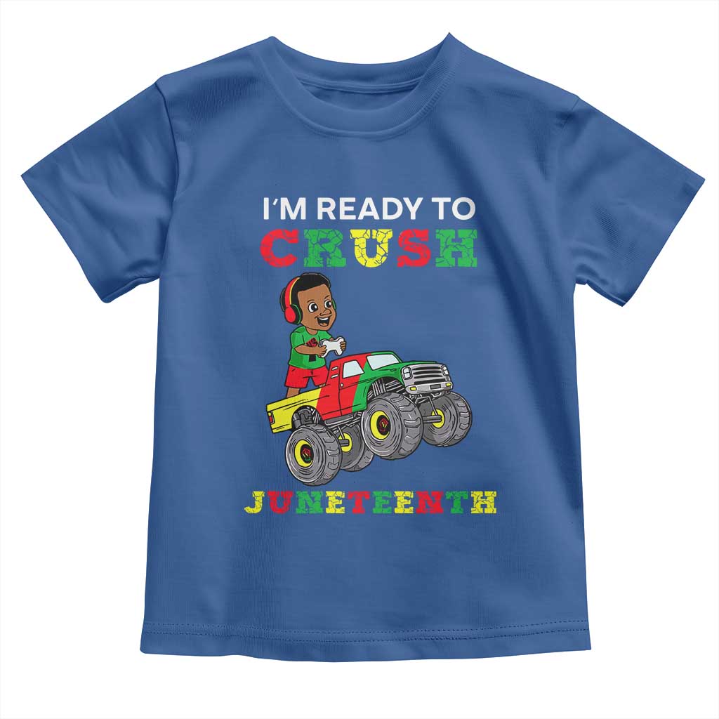 Black Boy Gamer Toddler T Shirt I'm Ready To Crush Juneteenth for Boys Toddler