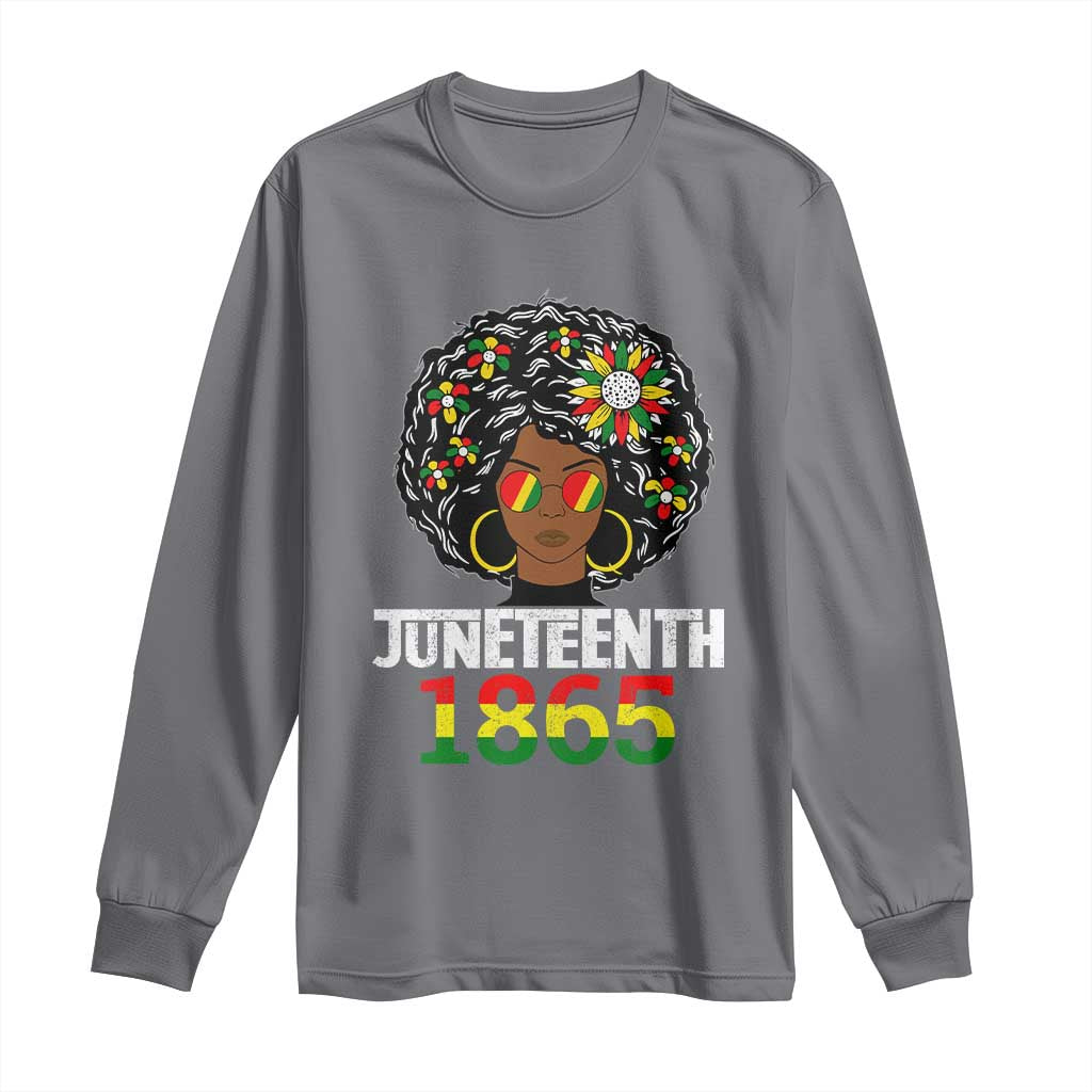 Afro Black Queen Juneteenth 1865 Long Sleeve Shirt