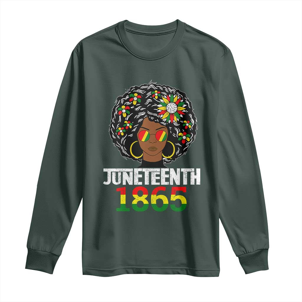 Afro Black Queen Juneteenth 1865 Long Sleeve Shirt