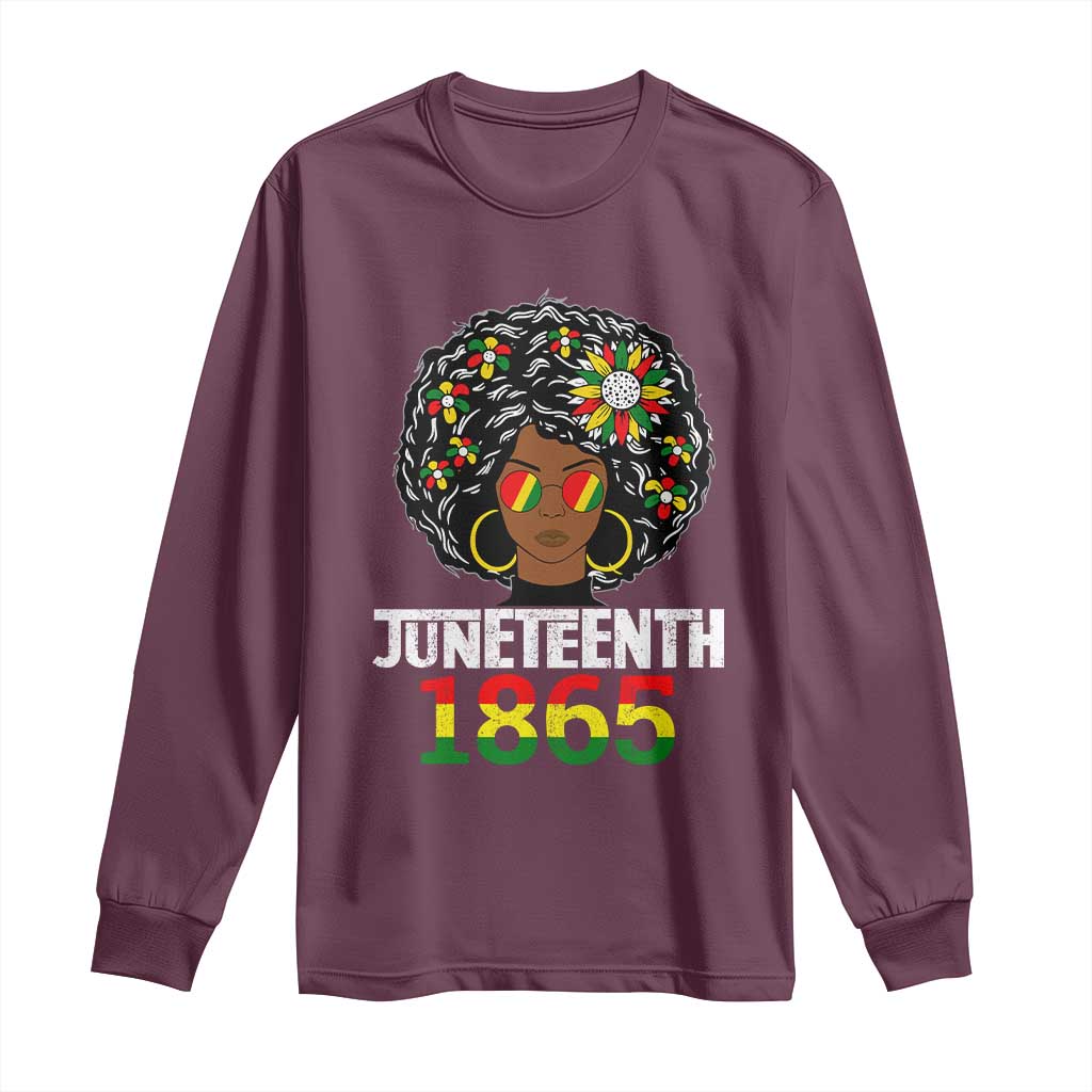 Afro Black Queen Juneteenth 1865 Long Sleeve Shirt