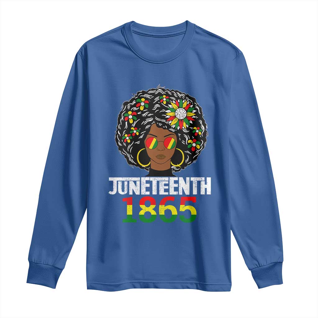 Afro Black Queen Juneteenth 1865 Long Sleeve Shirt