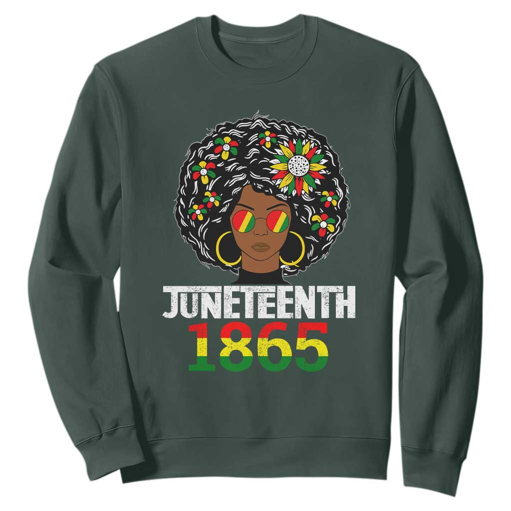 Afro Black Queen Juneteenth 1865 Sweatshirt