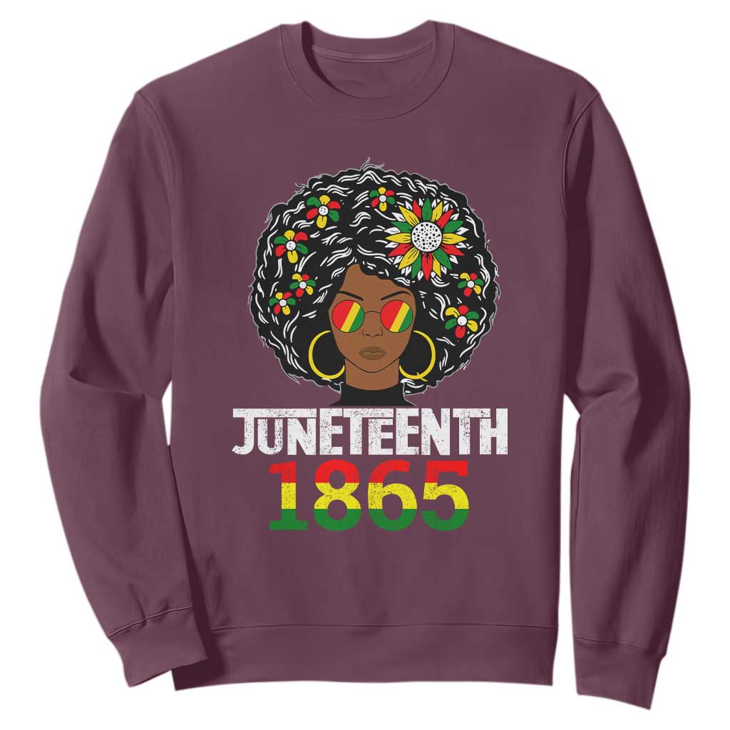 Afro Black Queen Juneteenth 1865 Sweatshirt