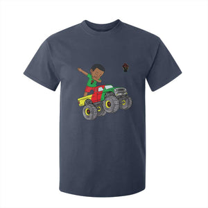 Funny Black History T Shirt For Kid African Kids Dabbing Black King In Monster Truck