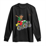 Funny Black History Long Sleeve Shirt African Kids Dabbing Black King In Monster Truck