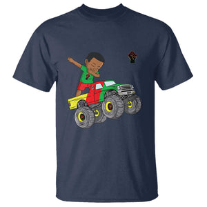 Funny Black History T Shirt African Kids Dabbing Black King In Monster Truck