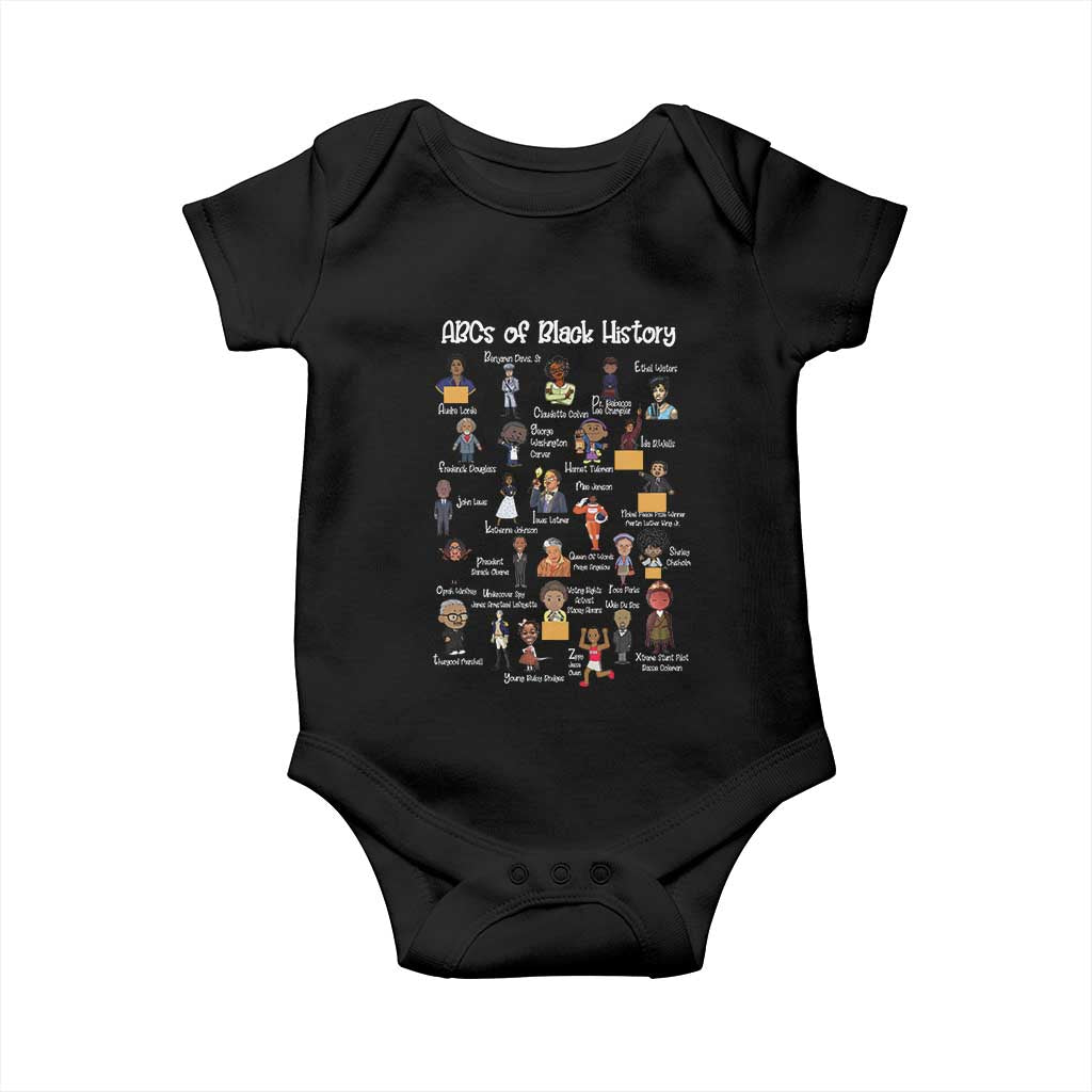 ABCs of Black History Pride Baby Onesie Juneteenth Black Freedom