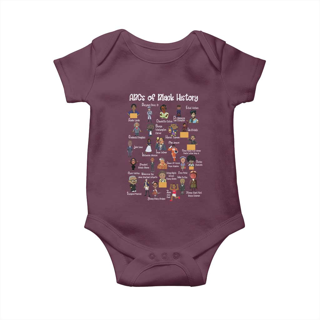 ABCs of Black History Pride Baby Onesie Juneteenth Black Freedom