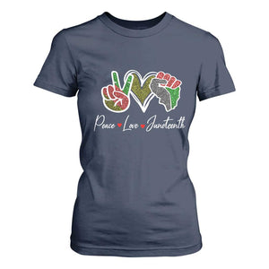 Peace Love Juneteenth T Shirt For Women Black Freedom
