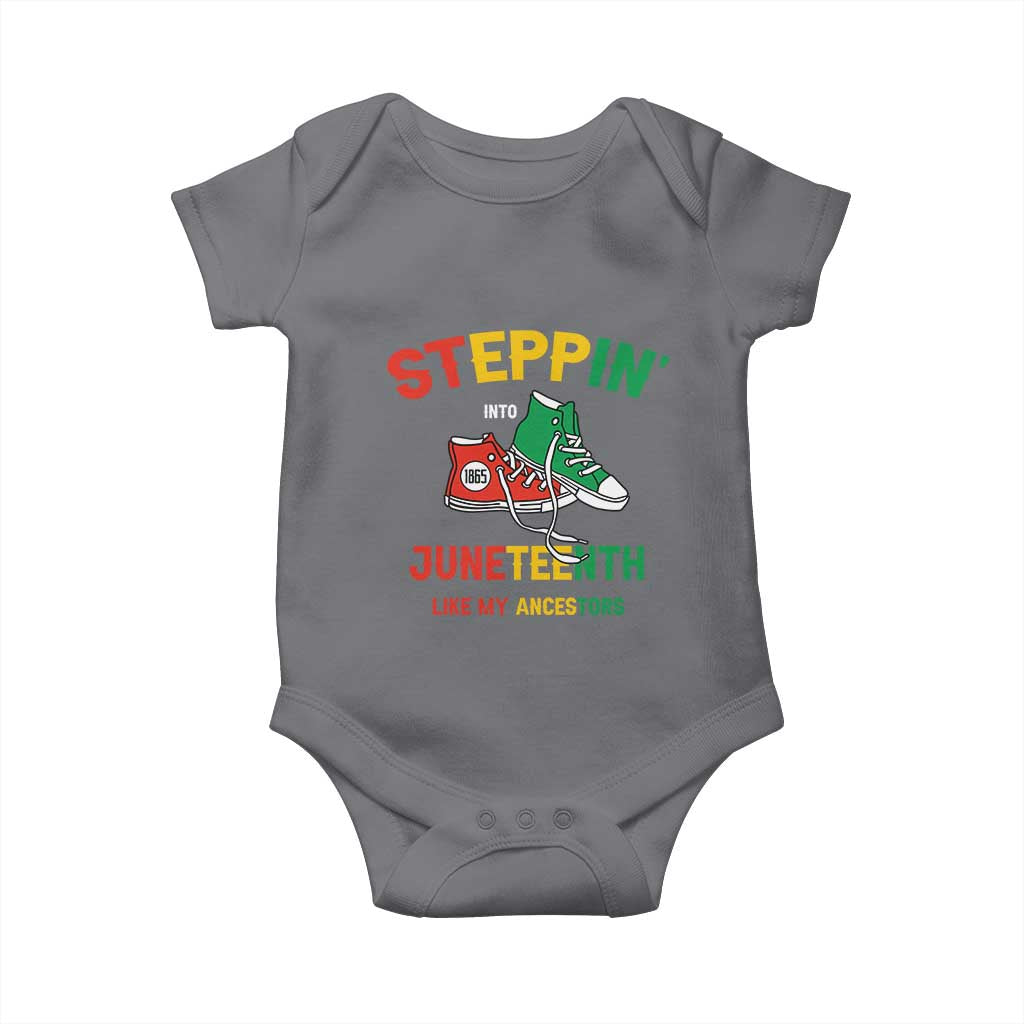 Stepping into Juneteenth 1865 Baby Onesie Like My Ancestors Sneakers